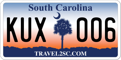 SC license plate KUX006