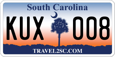 SC license plate KUX008