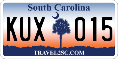 SC license plate KUX015