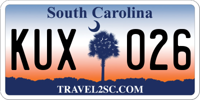 SC license plate KUX026