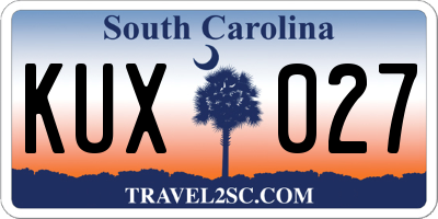 SC license plate KUX027