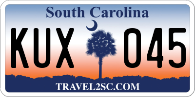 SC license plate KUX045
