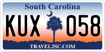 SC license plate KUX058