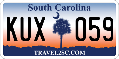 SC license plate KUX059