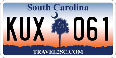 SC license plate KUX061