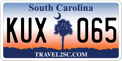 SC license plate KUX065
