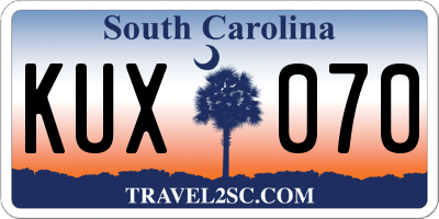 SC license plate KUX070