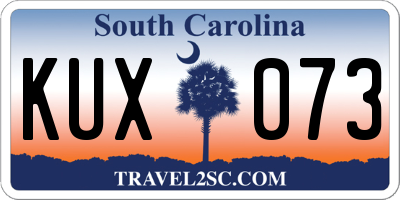 SC license plate KUX073