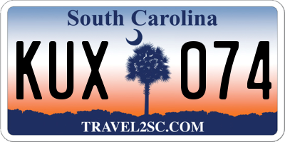 SC license plate KUX074