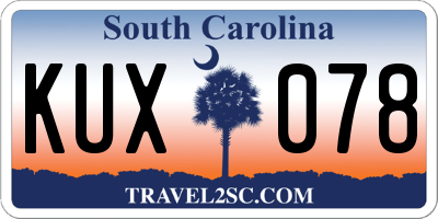 SC license plate KUX078