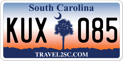 SC license plate KUX085