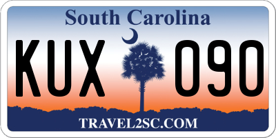 SC license plate KUX090