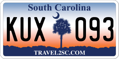 SC license plate KUX093