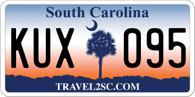 SC license plate KUX095