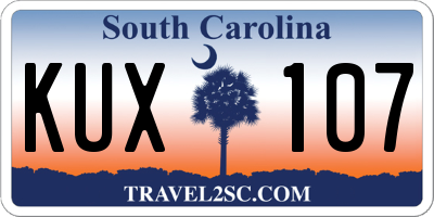 SC license plate KUX107