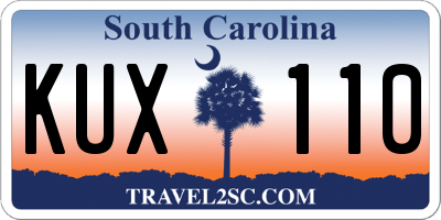 SC license plate KUX110