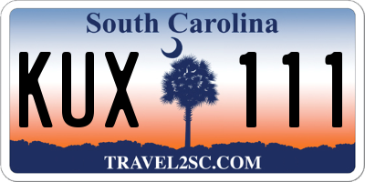 SC license plate KUX111