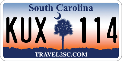 SC license plate KUX114
