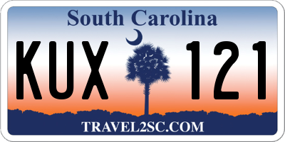 SC license plate KUX121