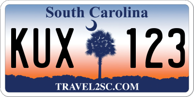 SC license plate KUX123