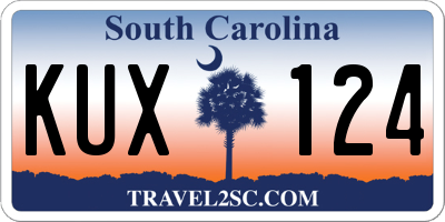SC license plate KUX124