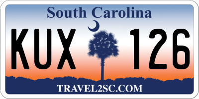 SC license plate KUX126