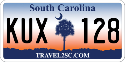 SC license plate KUX128