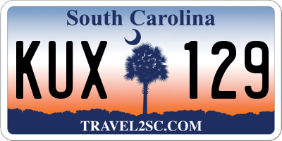 SC license plate KUX129