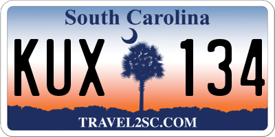 SC license plate KUX134