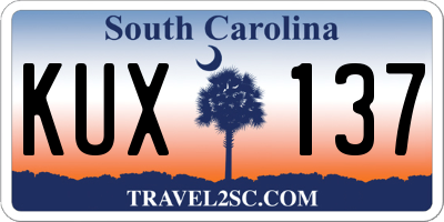 SC license plate KUX137
