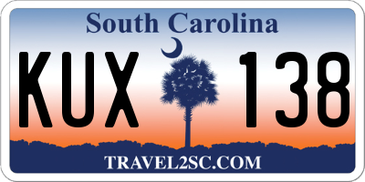 SC license plate KUX138