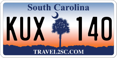 SC license plate KUX140