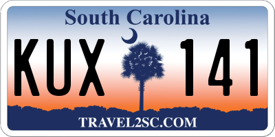 SC license plate KUX141