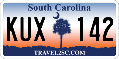 SC license plate KUX142