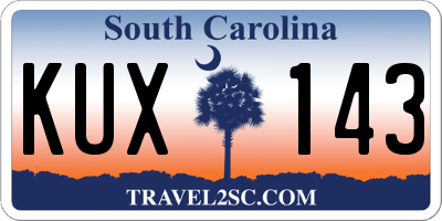SC license plate KUX143