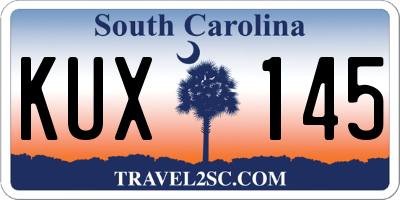 SC license plate KUX145
