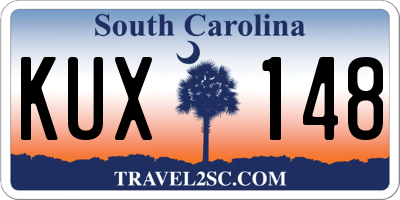 SC license plate KUX148