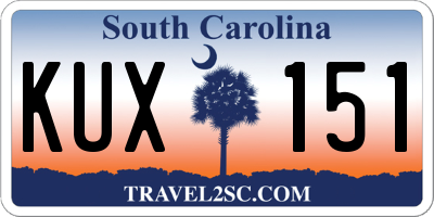 SC license plate KUX151