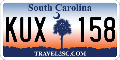 SC license plate KUX158