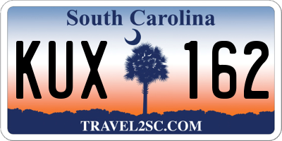 SC license plate KUX162