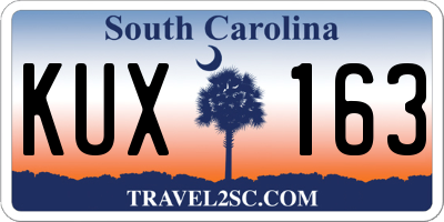 SC license plate KUX163