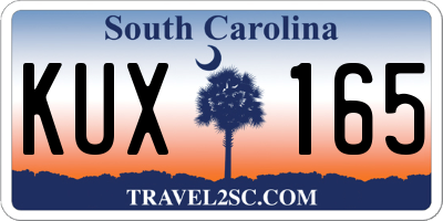 SC license plate KUX165