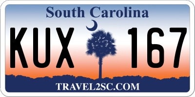 SC license plate KUX167