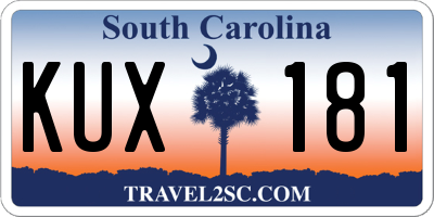 SC license plate KUX181