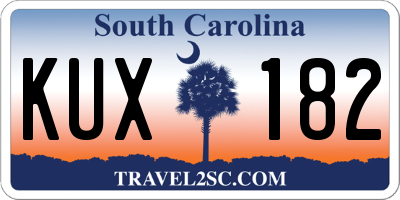 SC license plate KUX182