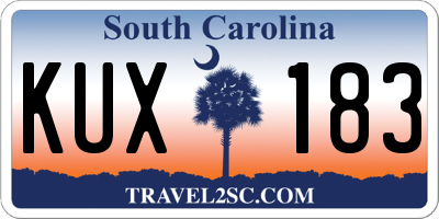 SC license plate KUX183