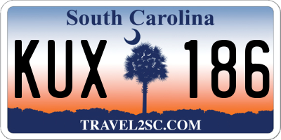 SC license plate KUX186