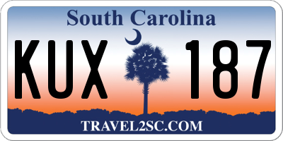 SC license plate KUX187