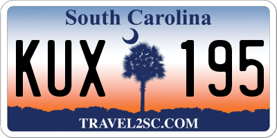 SC license plate KUX195