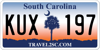 SC license plate KUX197